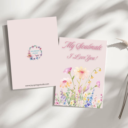 Soulmate Lovers Romantic Love Poems For Her Romantic Anniversary Card For Him