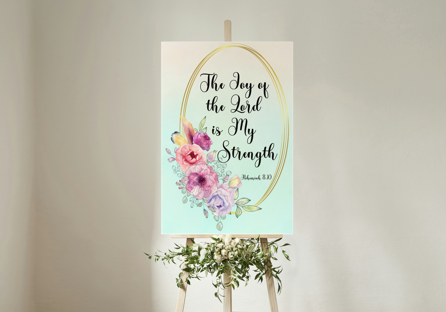 The Joy of the Lord Floral Modern Christian Art Digital Print
