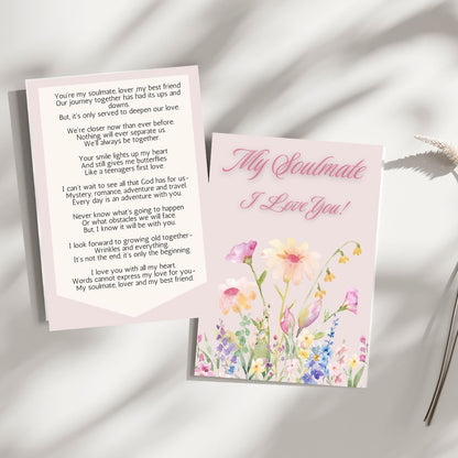 Soulmate Lovers Romantic Love Poems For Her Romantic Anniversary Card For Him