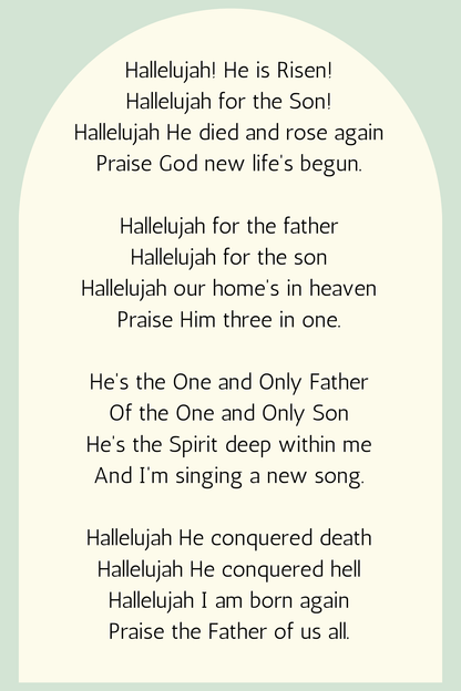 Hallelujah! He is Risen Printable Easter Card with Envelope