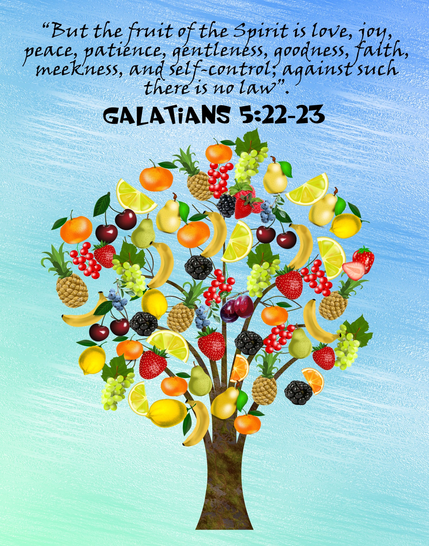 Galatians 5:22 Fruit of the Spirit Fruits Christian Art