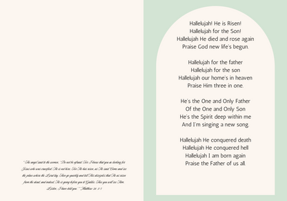 Hallelujah! He is Risen Printable Easter Card with Envelope