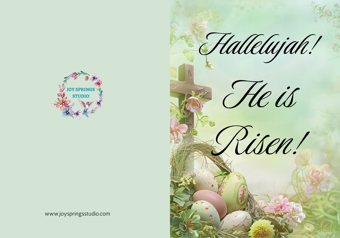 Hallelujah! He is Risen Printable Easter Card with Envelope