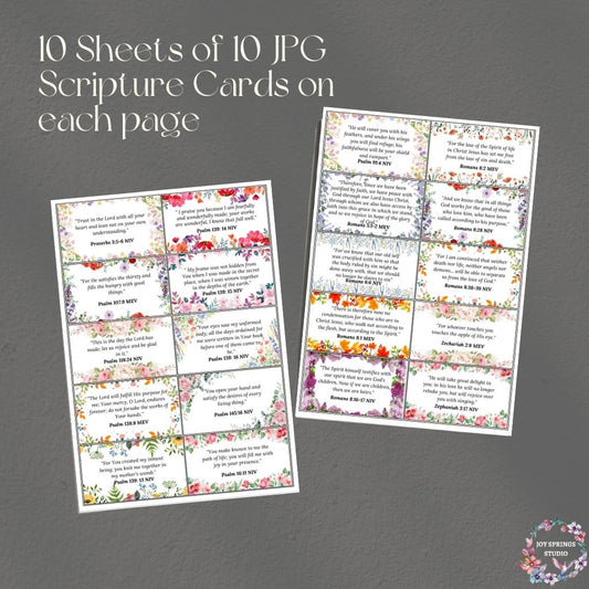 Created With Purpose Identity in Christ Bible Verses Printable Scripture Cards 100 Pack