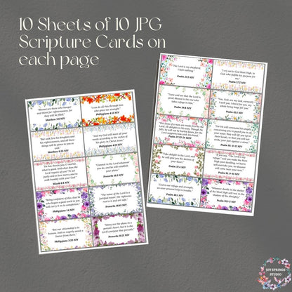 Created With Purpose Identity in Christ Bible Verses Printable Scripture Cards 100 Pack
