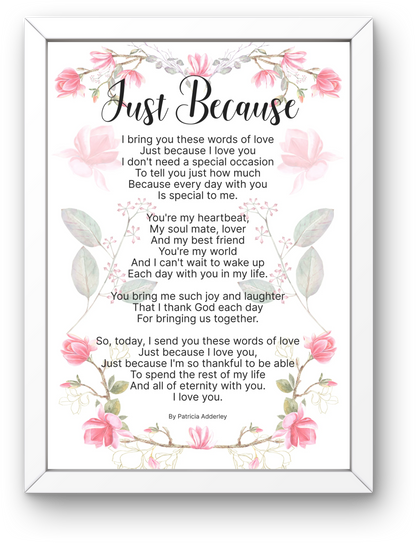 Just Because Christian Love Poetry Christian Love Poems For Wife christian wedding poetry  