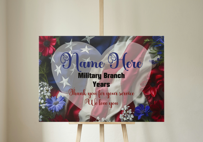 Personalized and Customized Memorial Day and Veterans Day Metal Wall Art Decoration Custom Memorial Gifts