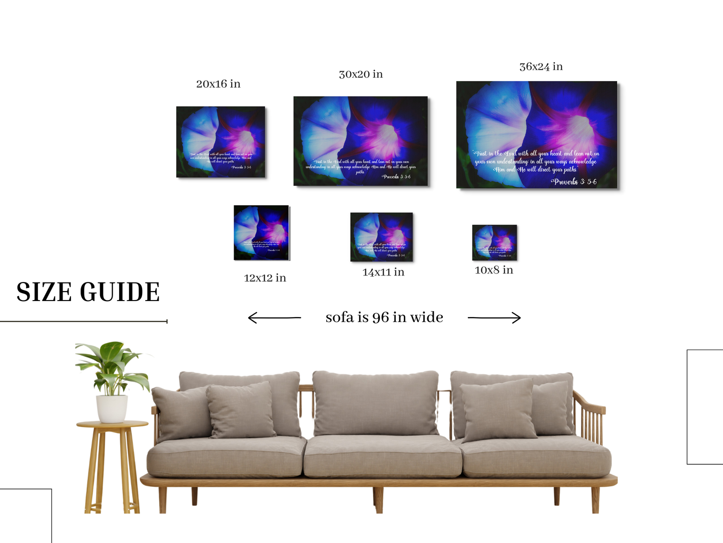 Morning Glory Flowering Proverbs 3 5 6 Wall Art Flower Wall Metal Arts Print