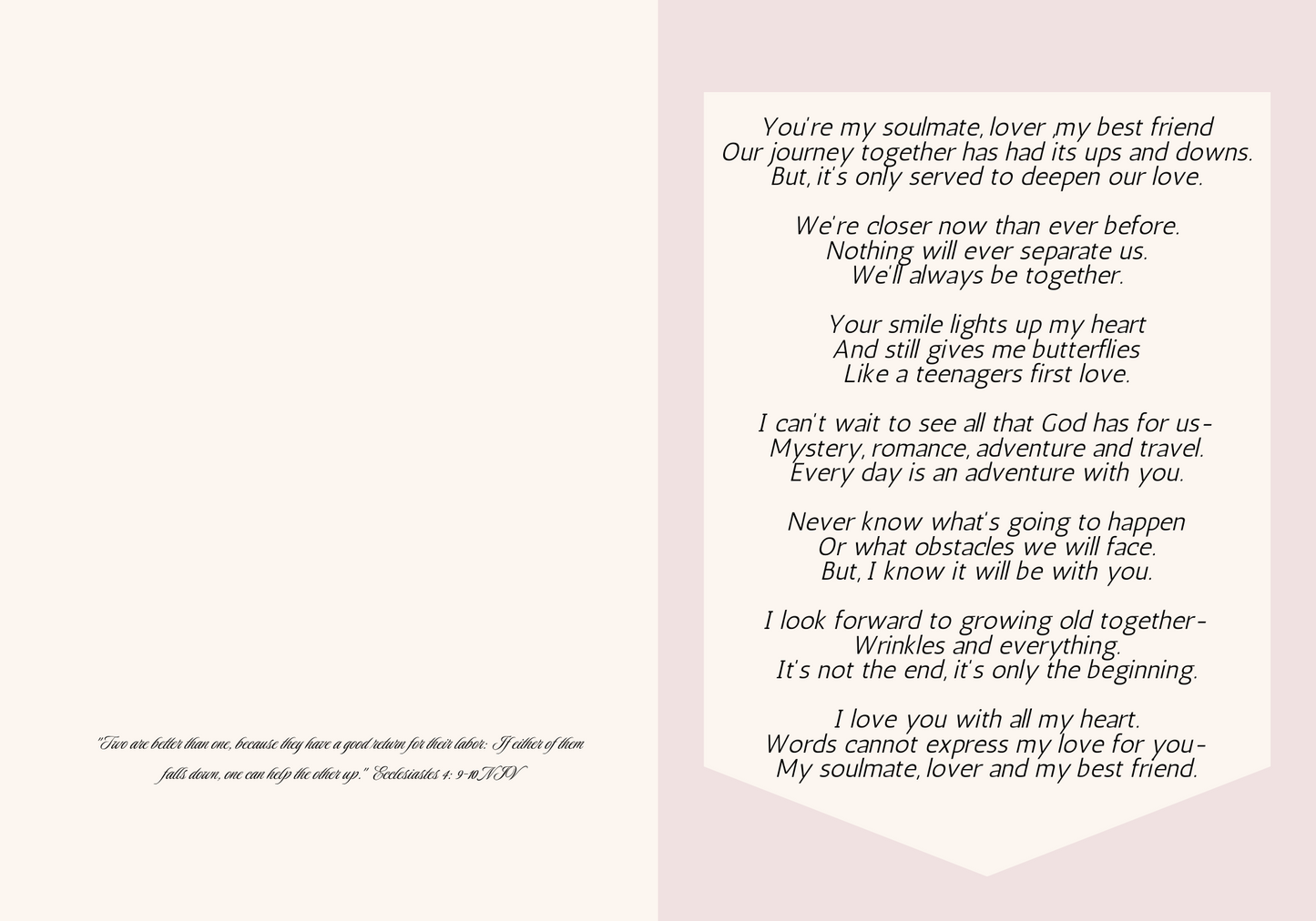 Soulmate Lovers Romantic Love Poems For Her Romantic Anniversary Card For Him