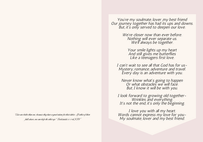 Soulmate Lovers Romantic Love Poems For Her Romantic Anniversary Card For Him