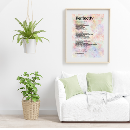 Perfectly Loved Inspiring Poetry Art Prints  "Perfectly" Digital Download