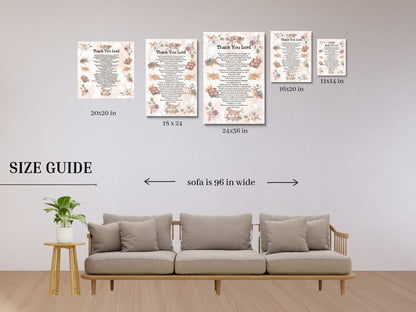 Thank You Lord Printable Thanksgiving Christian Prayer Poetry Artwork