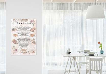 Thank You Lord Printable Thanksgiving Christian Prayer Poetry Artwork