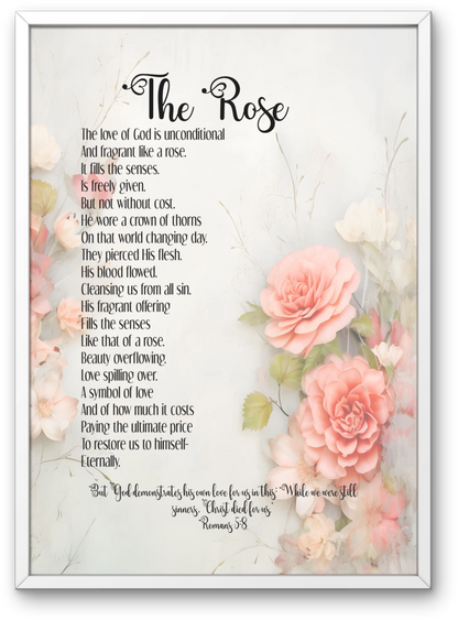 The Rose Christian Poem About God's Love Digital Print