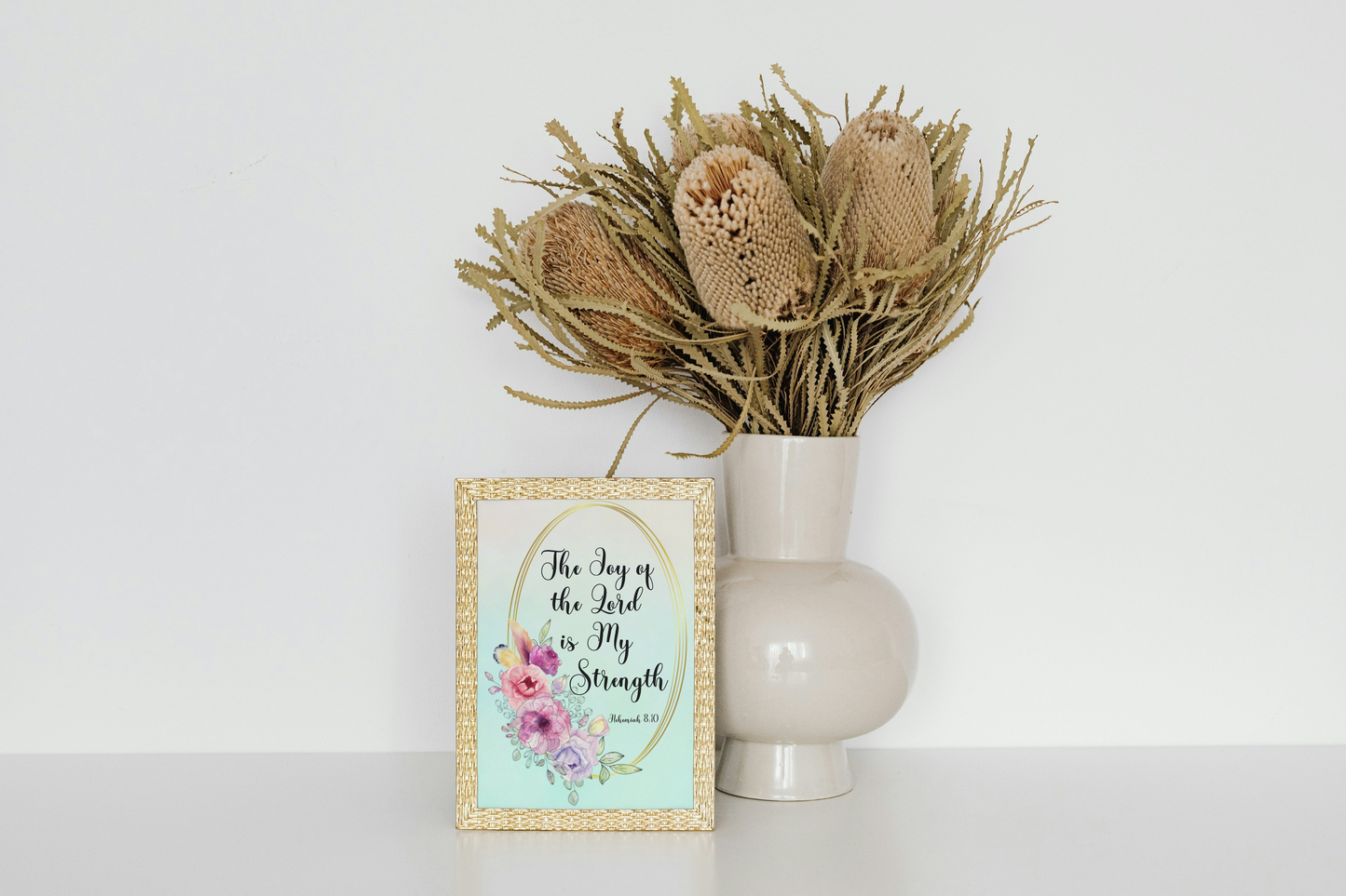 The Joy of the Lord Floral Modern Christian Art Digital Print
