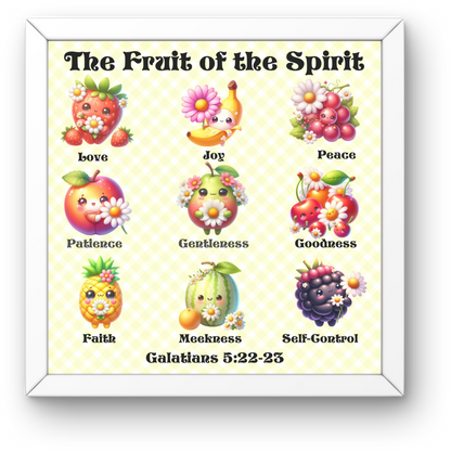 Cute Artful Fruit of the Spirit Art For Children Digital Downloadable Print