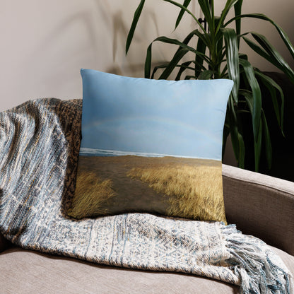 Rainbow Arch Coastal Print Throw Pillow