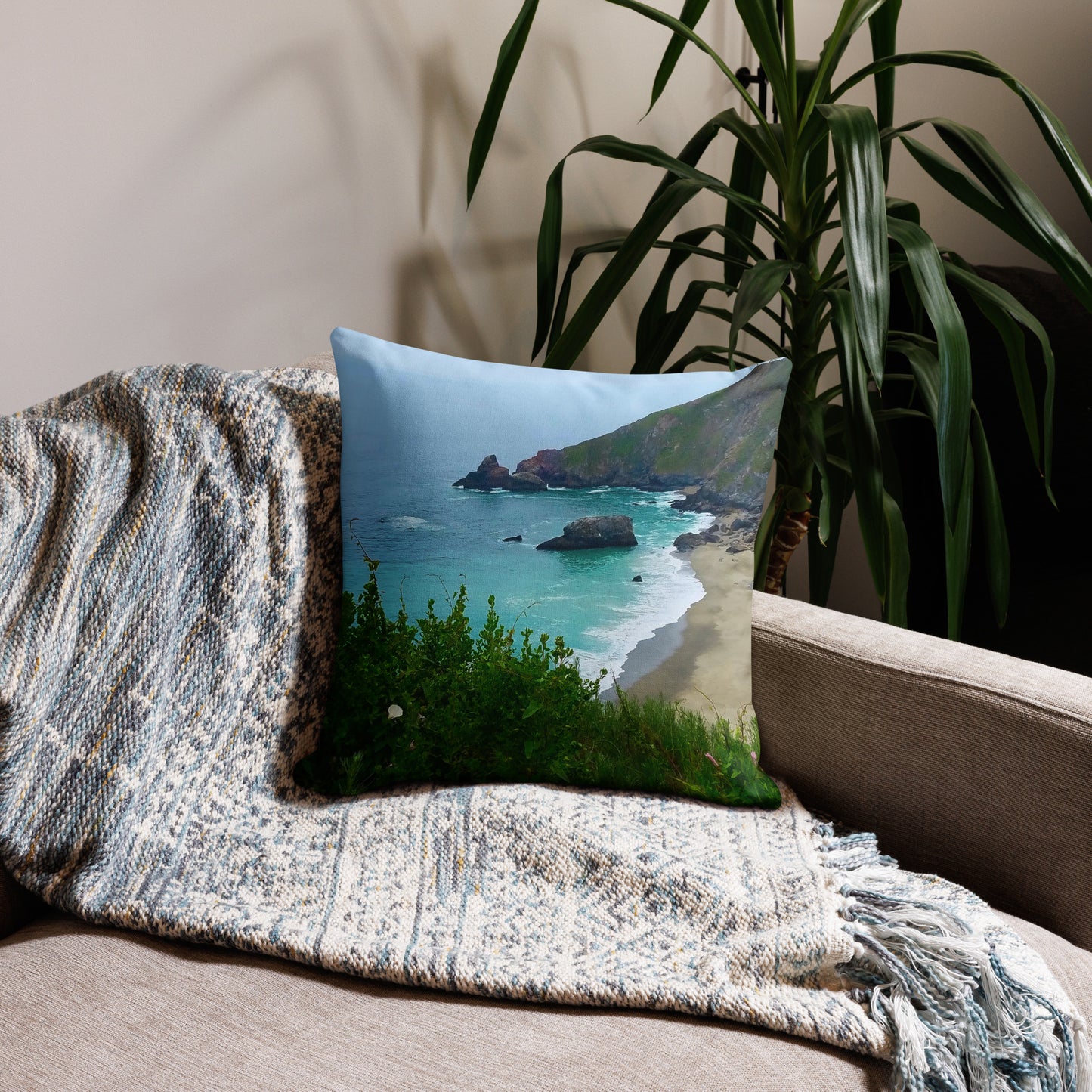 California Waves Premium Nautical Throw Pillow