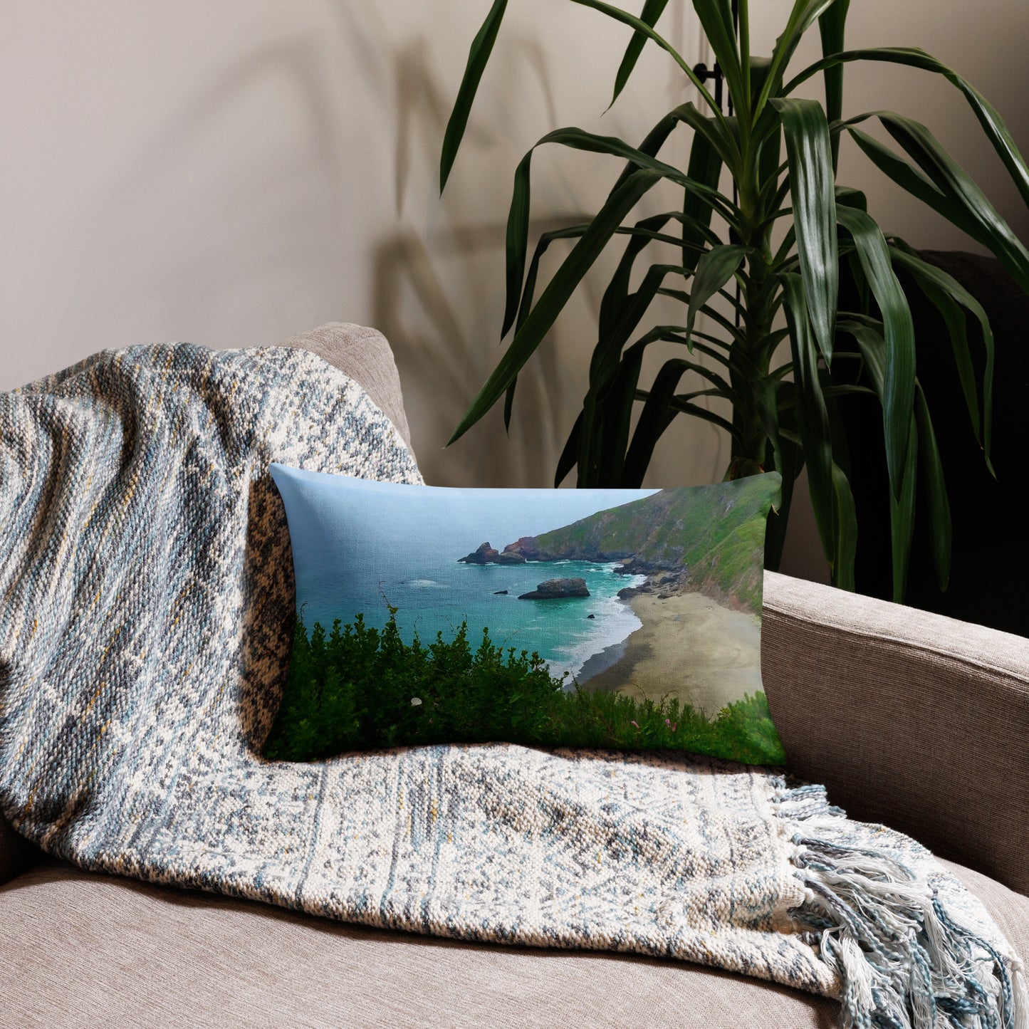 California Waves Premium Nautical Throw Pillow