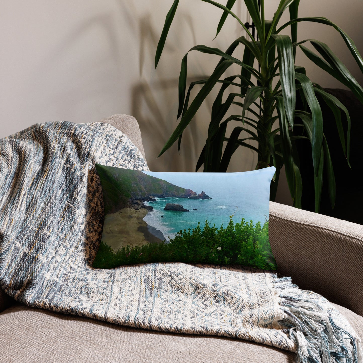 California Waves Premium Nautical Throw Pillow