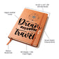 "Dream Discover Travel" Vegan Leather Bound Travel Journal Gift For Traveler