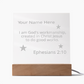Ephesians 2: 10 Created To Do Good Works Identity in Christ Bible Verses On Engraved LED Acrylic Photo Frame