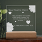 Personal Name Lamentations 3 Art Colorful Acrylic Transparent Photo Frame with LED