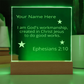Ephesians 2: 10 Created To Do Good Works Identity in Christ Bible Verses On Engraved LED Acrylic Photo Frame