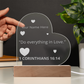 1 Corinthians 16: 4 Do Everything In Love Valentines Day Bible Verse Engraved LED Acrylic Photo Frame LED Light Personalized Valentines Days Gift