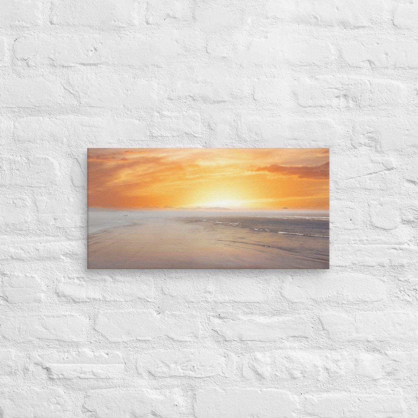 Ocean Beach Wall Art Sunset Photo Canvas Wrap