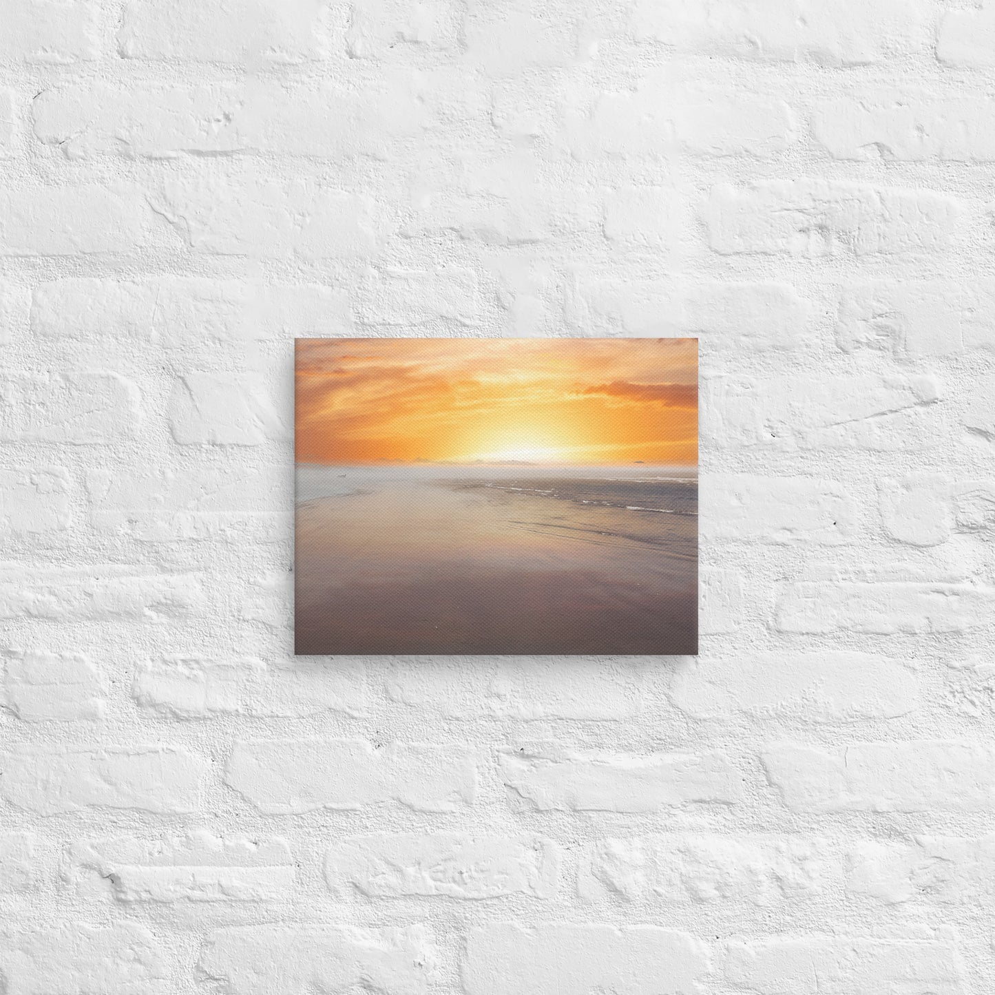 Ocean Beach Wall Art Sunset Photo Canvas Wrap