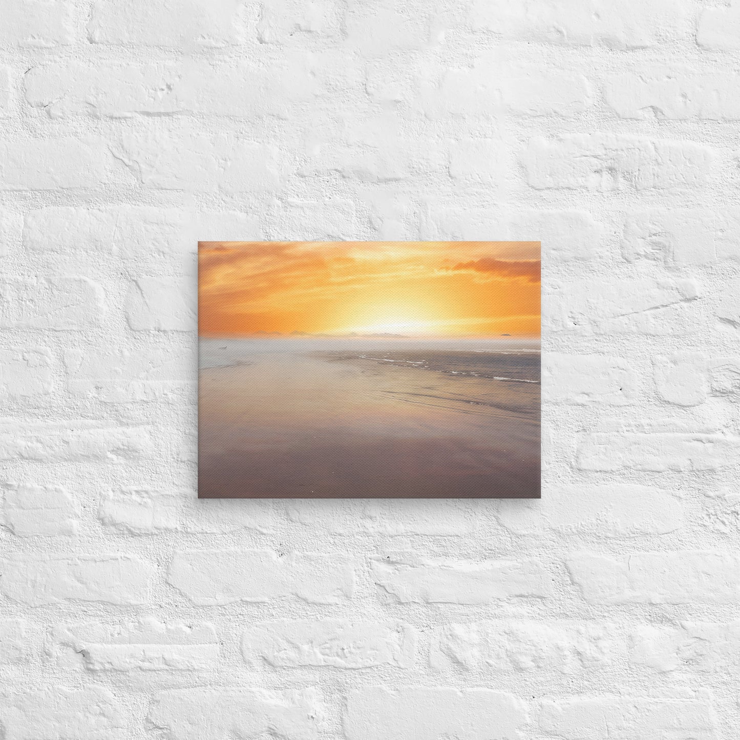 Ocean Beach Wall Art Sunset Photo Canvas Wrap