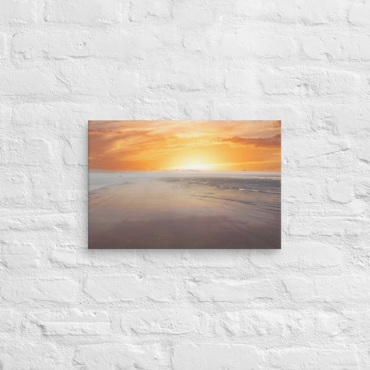 Ocean Beach Wall Art Sunset Photo Canvas Wrap