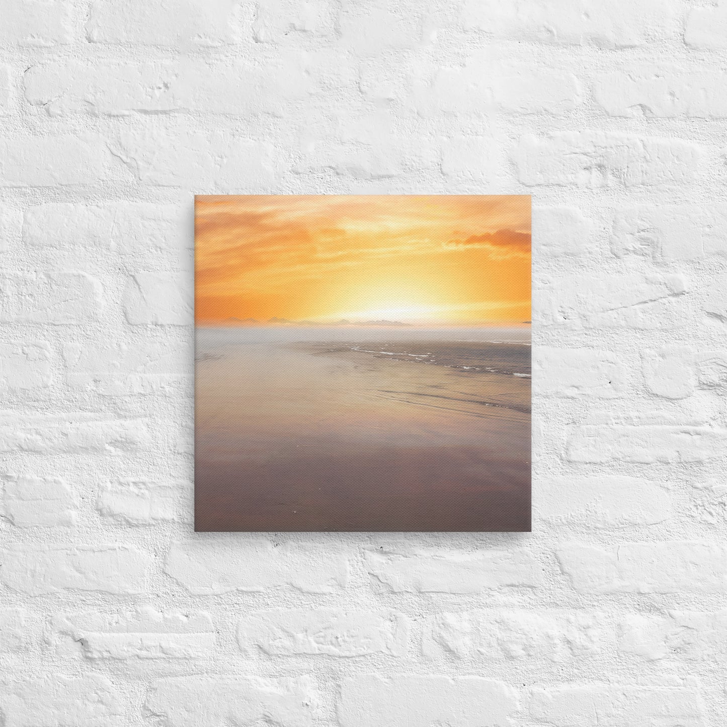 Ocean Beach Wall Art Sunset Photo Canvas Wrap