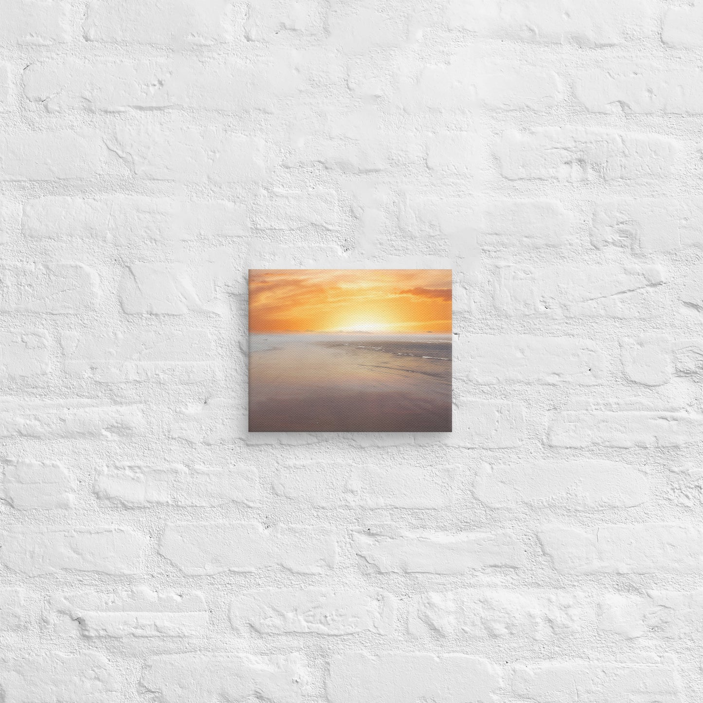 Ocean Beach Wall Art Sunset Photo Canvas Wrap