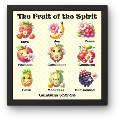 Cute Artful Fruit of the Spirit Art For Children Digital Downloadable Print