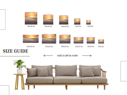 Ocean Beach Wall Art Sunset Photo Canvas Wrap