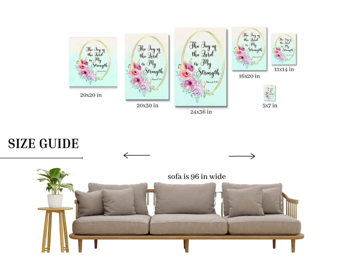 The Joy of the Lord Floral Modern Christian Art Digital Print