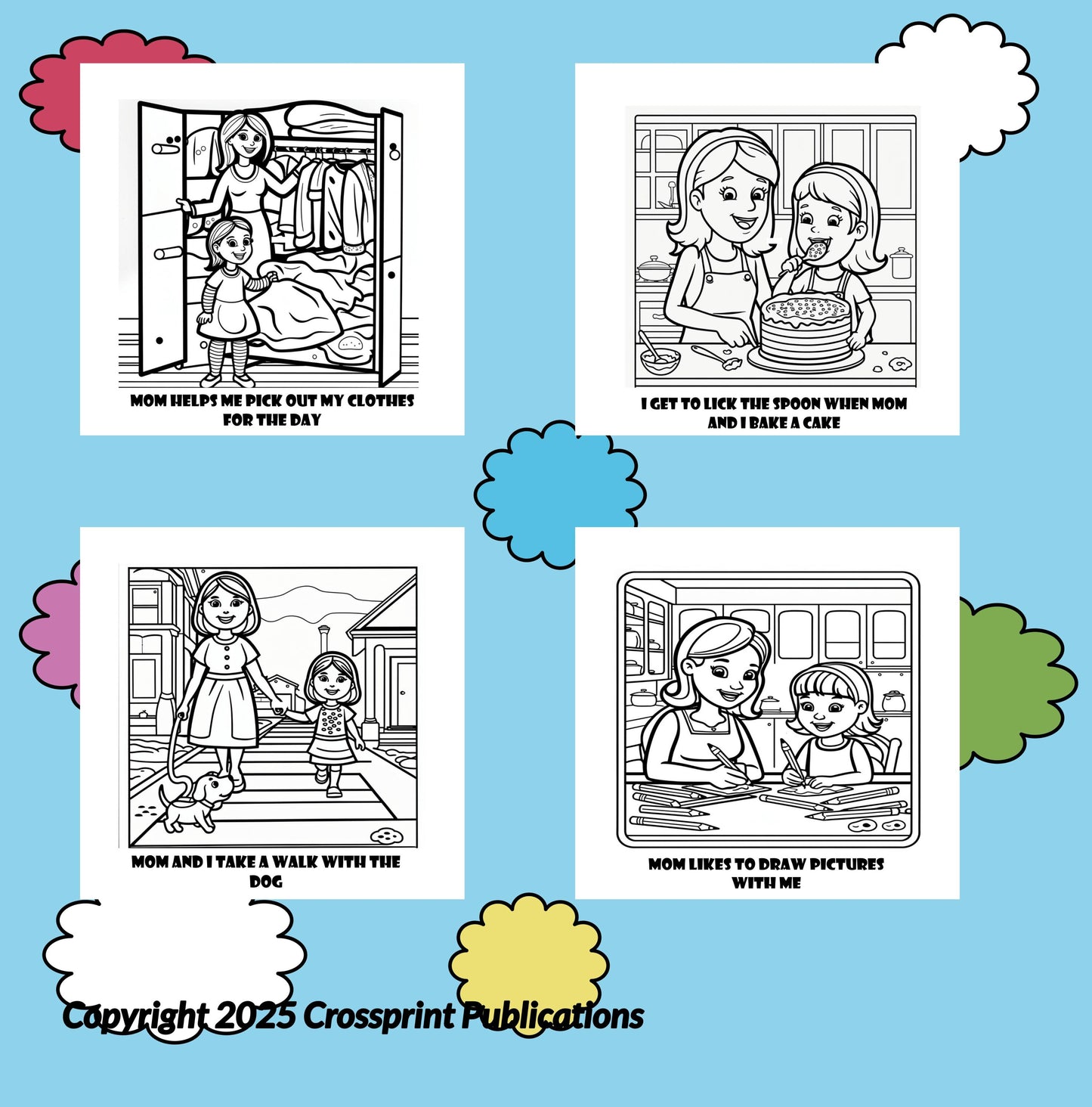 Fun With Mom and Me Warm and Cozy Coloring Book Mother and Daughter Coloring Pages