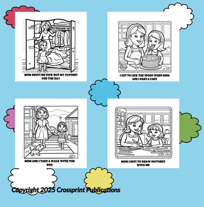 Fun With Mom and Me Warm and Cozy Coloring Book Mother and Daughter Coloring Pages