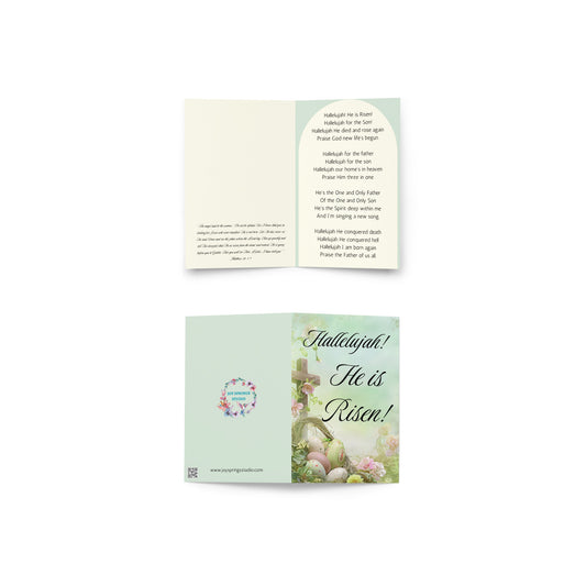 Hallelujah! He is Risen Printable Easter Card with Envelope