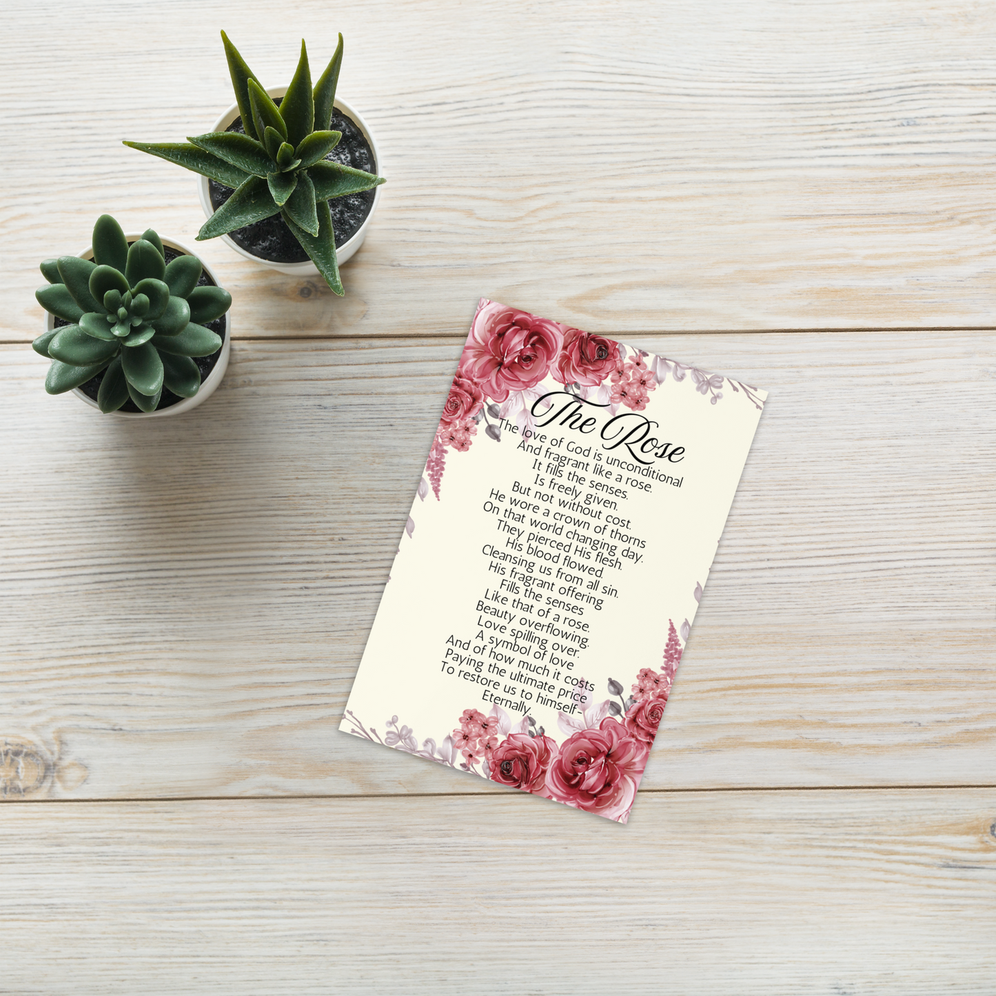 The Rose Christian Easter Card Religious Messages About God's Love