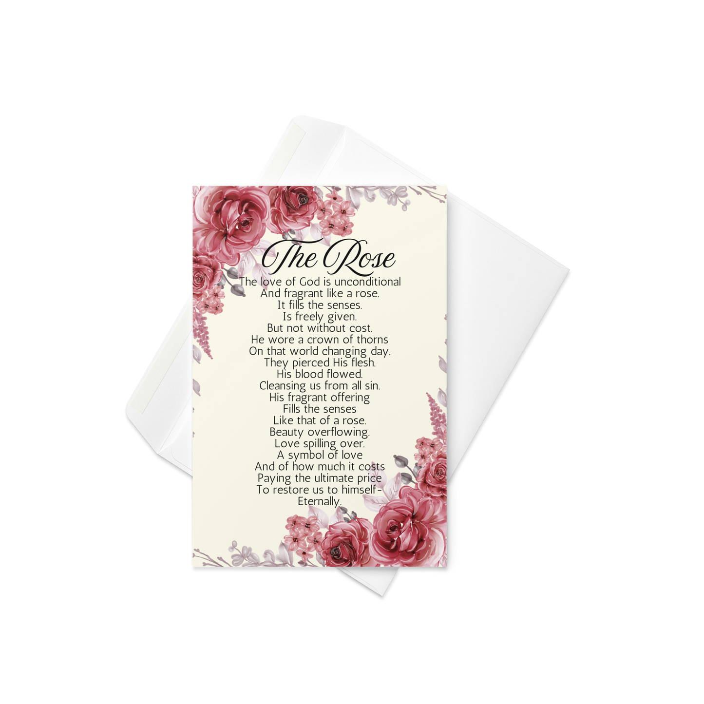 The Rose Christian Easter Card Religious Messages About God's Love