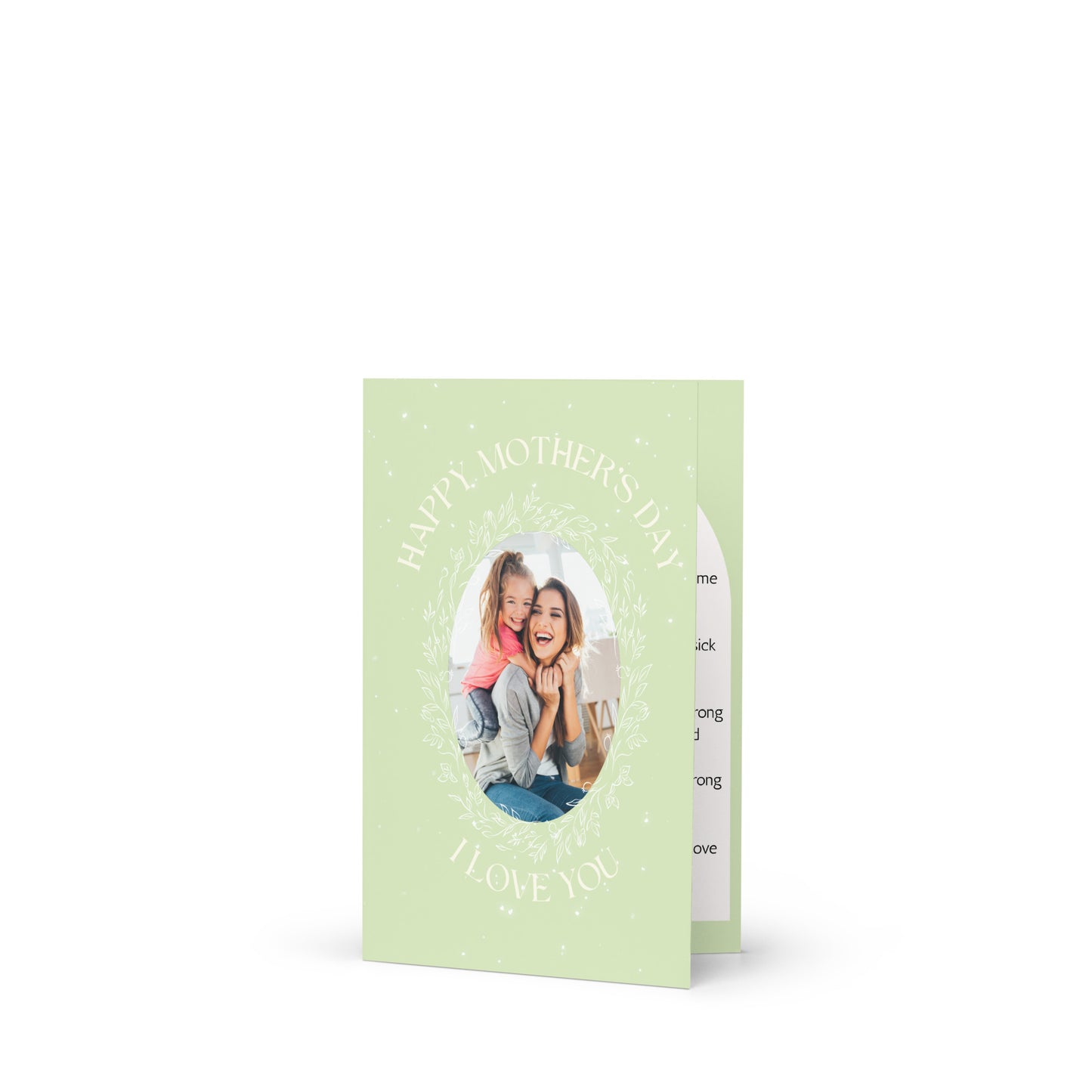 Thank You Mom Message On Personalized Mothers Day Card With Custom Photo Gift and Mother's Day Poetry Gifts For Mother's Day