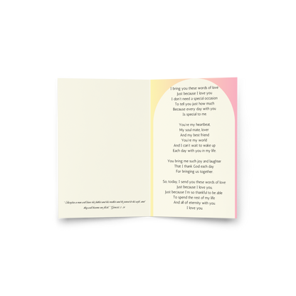 "Just Because" Romantic Love Poem For Spouse Lovely Romantic Cards