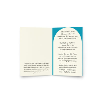 Hallelujah Downloadable He Is Risen Easter Card with Easter Cross Images With Envelope