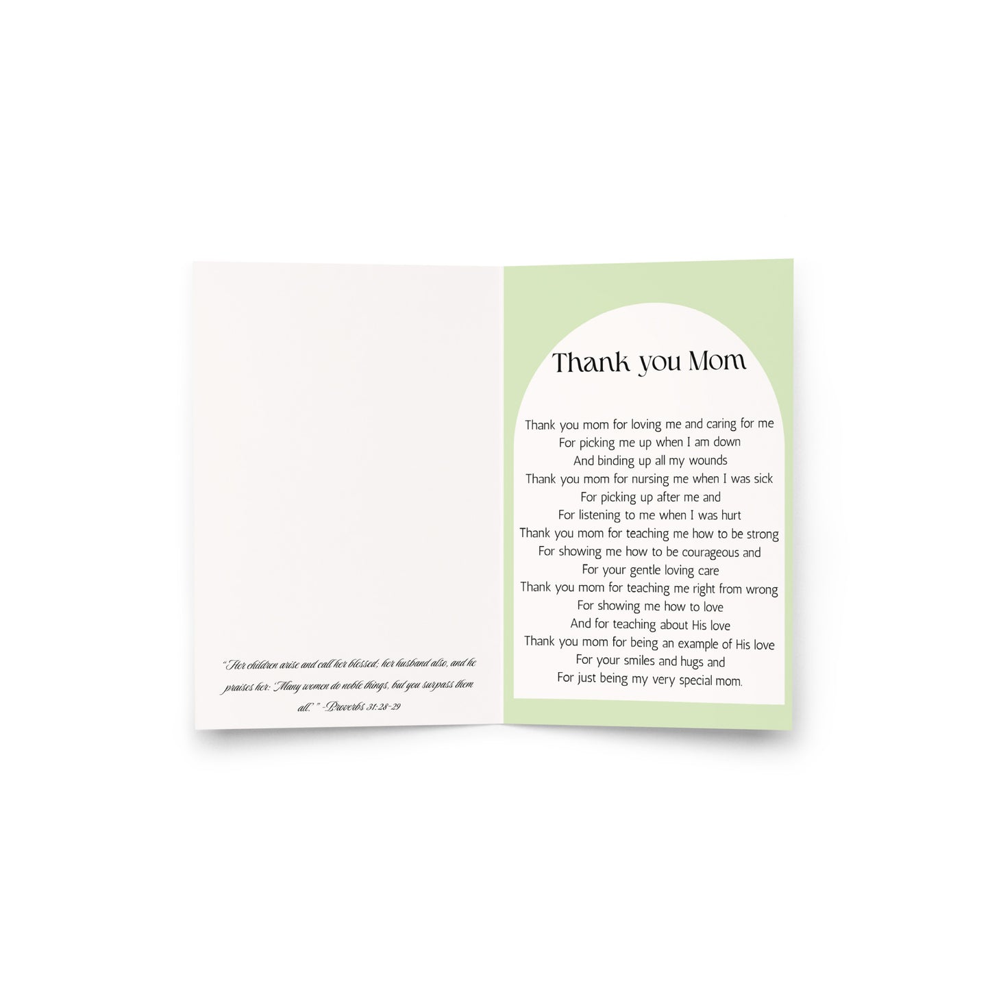 Thank You Mom Message On Printable Mothers Day Card With Mother's Day Poetry Gifts For Mother's Day