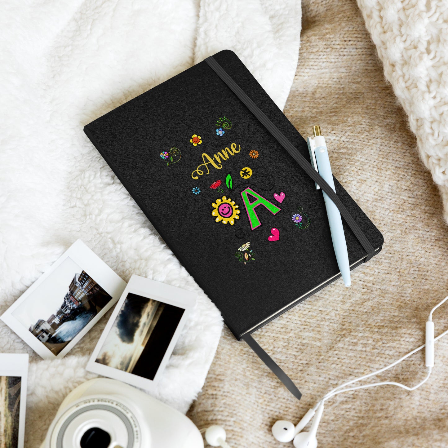 Personalized DOODLE Alphabetical Letters Hardcover Journal Notebook
