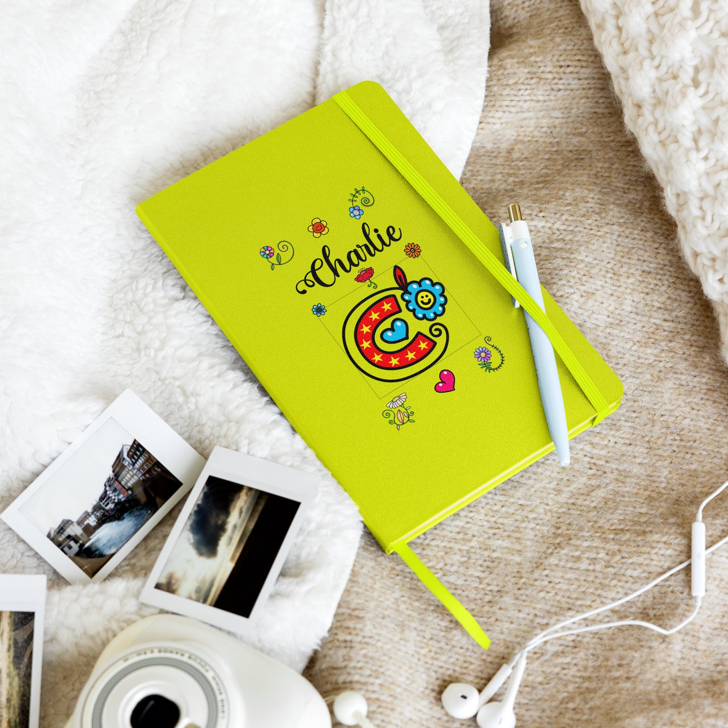 Personalized DOODLE Alphabetical Letters Hardcover Journal Notebook