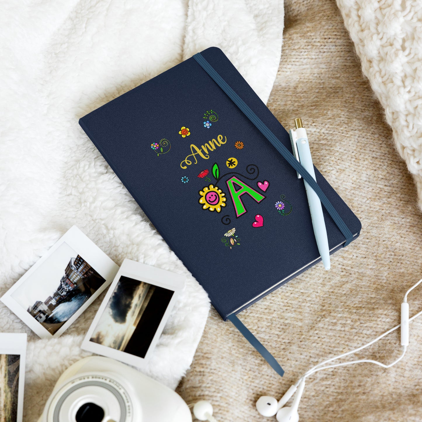 Personalized DOODLE Alphabetical Letters Hardcover Journal Notebook